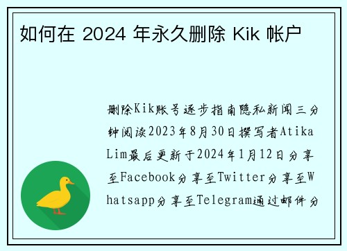 如何在 2024 年永久删除 Kik 帐户 